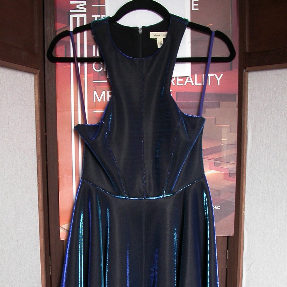 Silence & noise blue iridescent dress